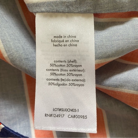 WeWoreWhat Blanca Wrap Dress Size Small Navy Blue Red Stripe Long Sleeve Summer - Picture 16 of 16